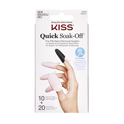 Kiss My Face Soak Off Remover Caps 20 pezzi Rimozione unghie artificiali Donna