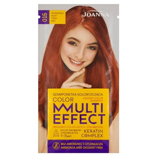 JOANNA Multi Effect Keratin Complex Color Instant Color Shampoo shampoo colorante 015 Flaming Rudy 35g