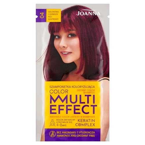 JOANNA Multi Effect Keratin Complex Color Instant Color Shampoo shampoo colorante 04 Rosso Lampone 35g