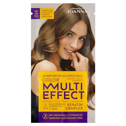 JOANNA Multi Effect Keratin Complex Color Instant Color Shampoo shampoo colorante 014 Cappuccino Aromatico 35g